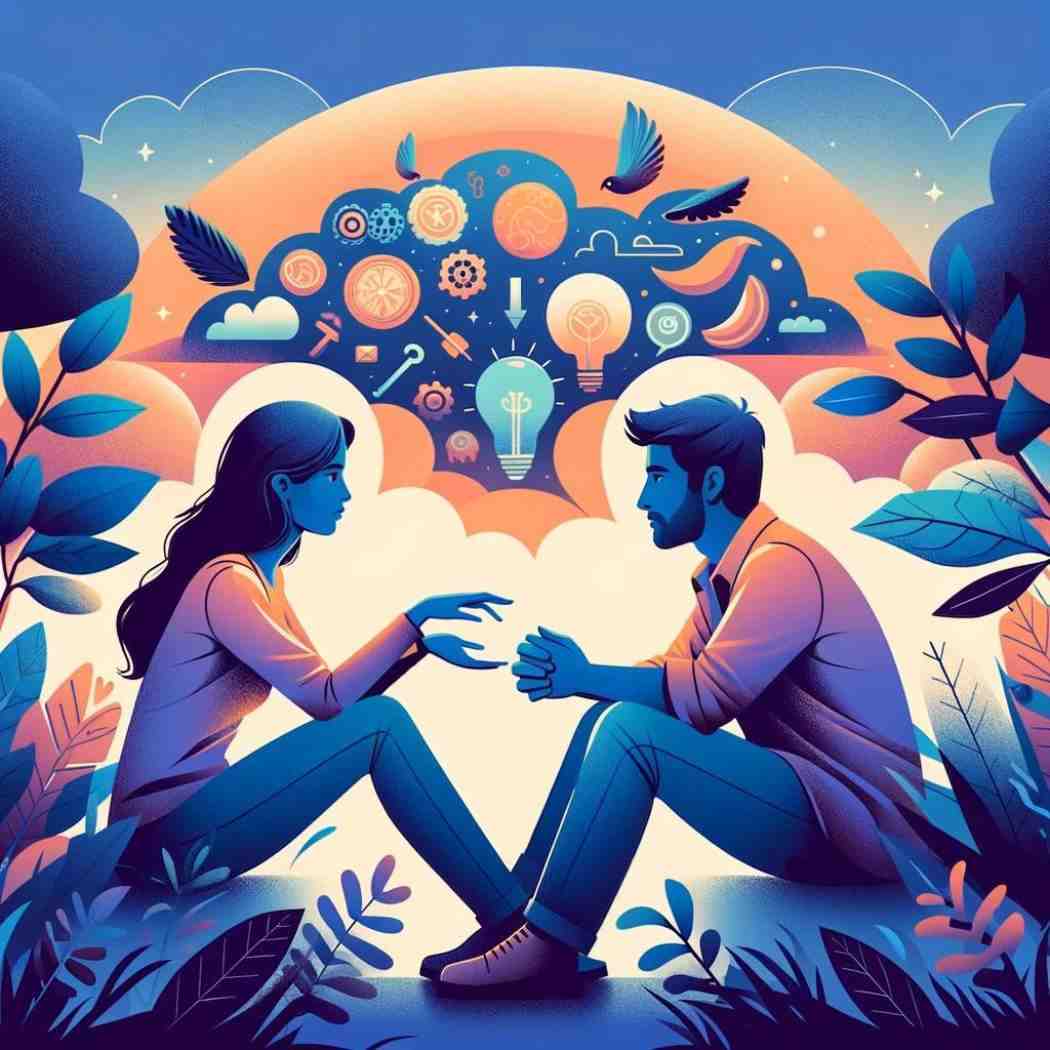 Como Conquistar Um Homem dos Seus Sonhos (04 Passos) Esta imagem simboliza o respeito pela individualidade, os interesses e a importância da empatia e do diálogo para compreender um ao outro.