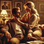 Como Deixar o Homem Louco na Cama: 10 Truques Infalíveis para Apimentar a Relação Casal sentado em um ambiente íntimo, simbolizando as motivações multifacetadas do desejo masculino, incluindo conexão emocional, valorização e segurança no relacionamento.